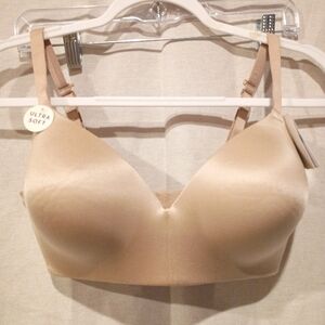 32DDD Ultra Soft Wireless Beige Bra